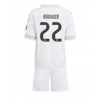 Stroje piłkarskie Real Madrid Antonio Rudiger #22 Koszulka Podstawowej dla dzieci 2025-26 Krótki Rękaw (+ szorty)
